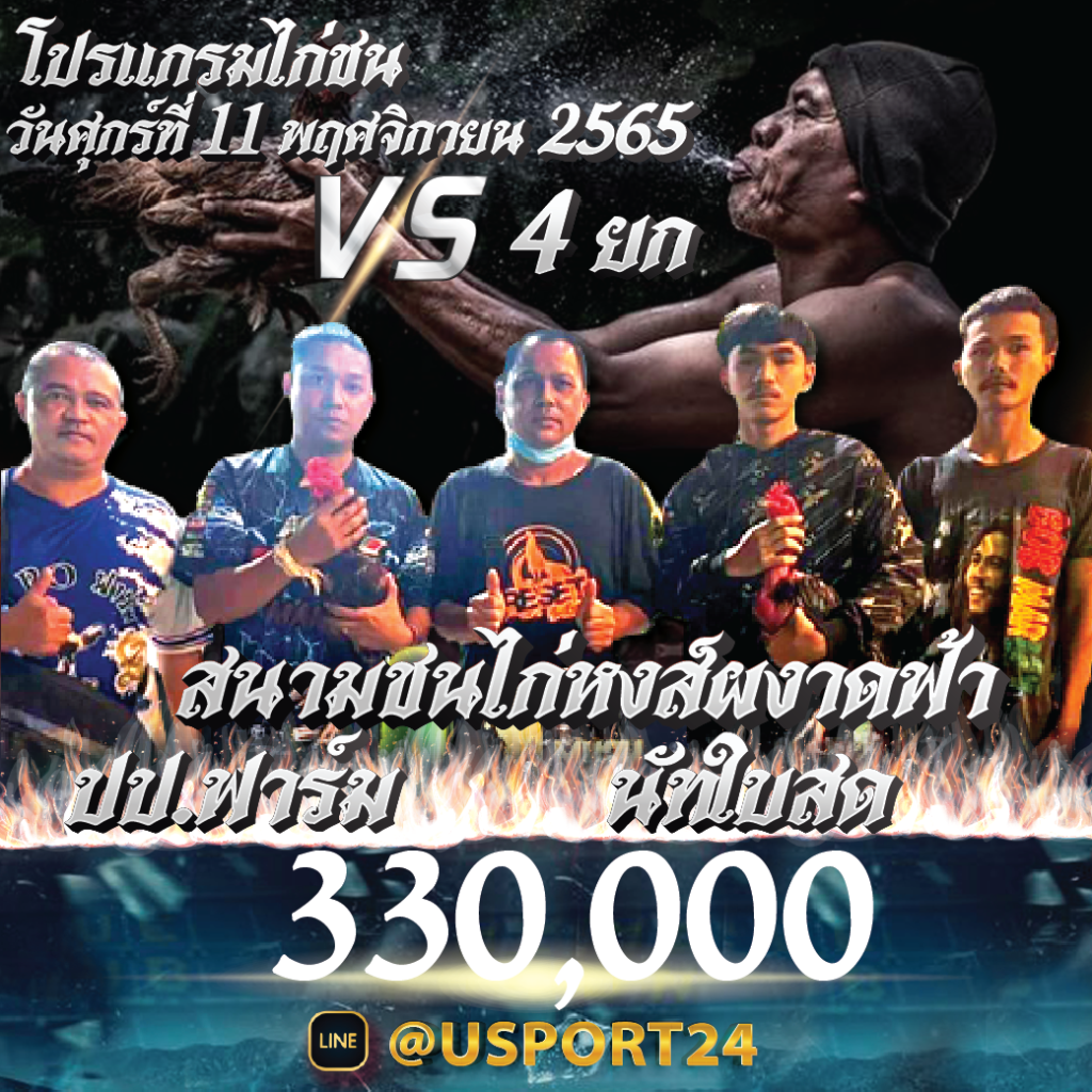โปรแกรมไก่ชน วันพฤหัสบดี ที่ 11 พฤศจิกายน 2565