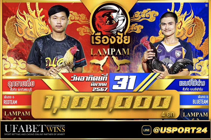 สนามชนไก่เรืองชัย คู่ลูกชายเตี่ยvsแชมป์ไม้ด่าง