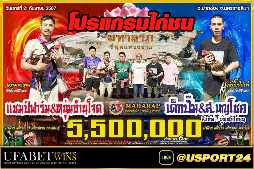 สนามชนไก่มหาลาภเสาร์ที่21กันยายน2567